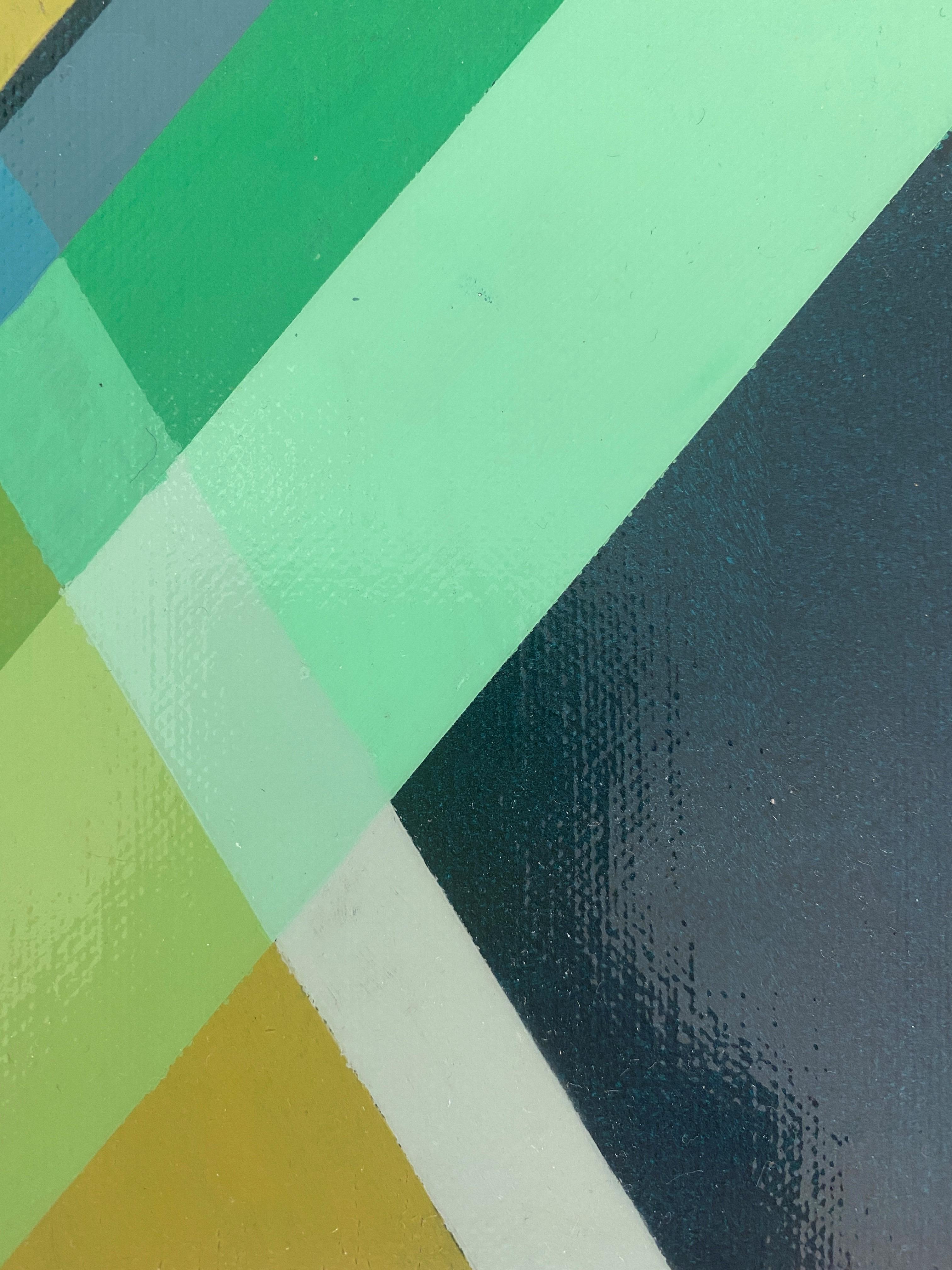  Gemälde „Komposition Grün“ 2010 Geometrische Moderne Leinwand von Cecilia Setterdahl im Zustand „Neu“ im Angebot in Dubai, Dubai