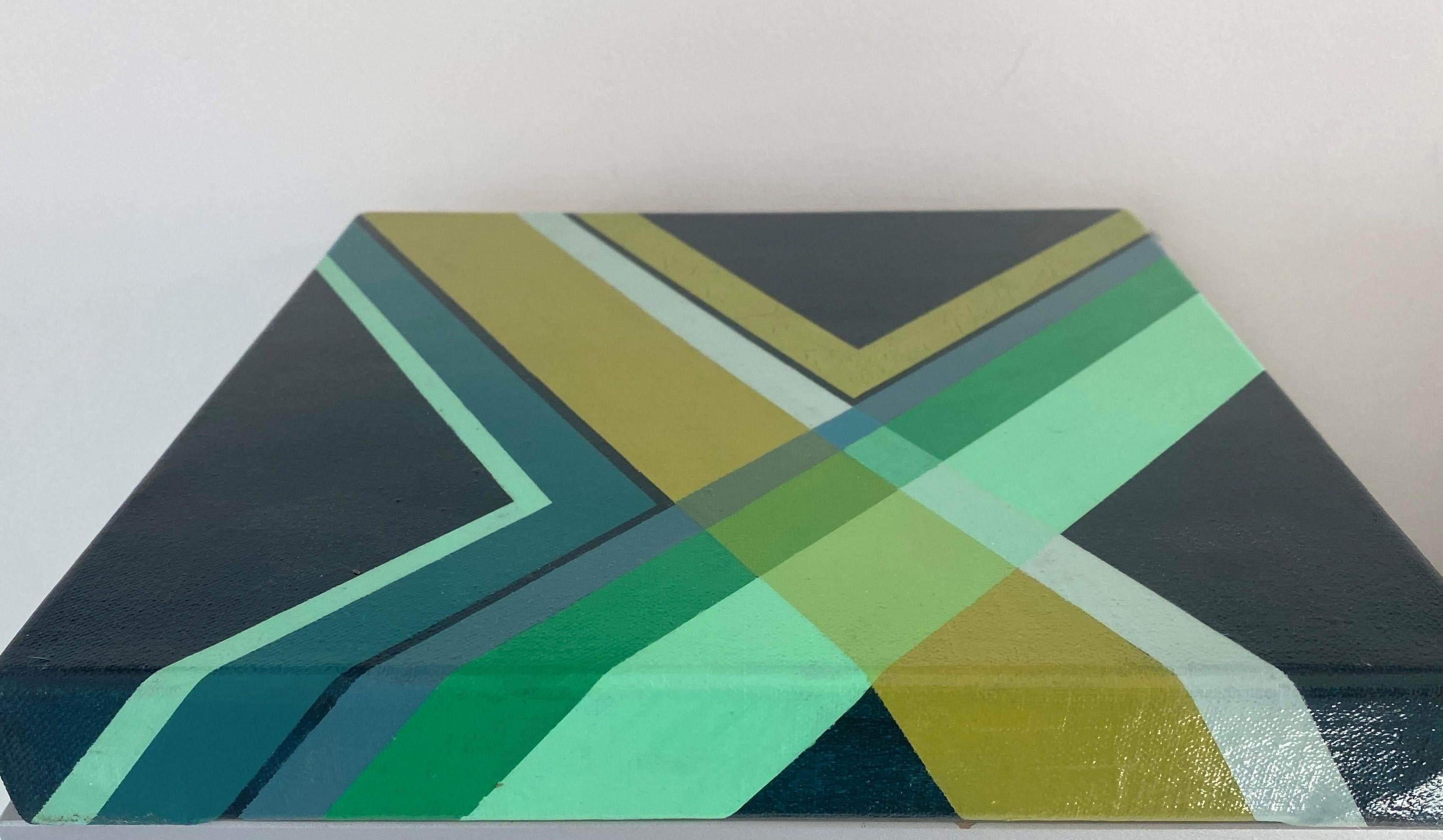  Gemälde „Komposition Grün“ 2010 Geometrische Moderne Leinwand von Cecilia Setterdahl (21. Jahrhundert und zeitgenössisch) im Angebot