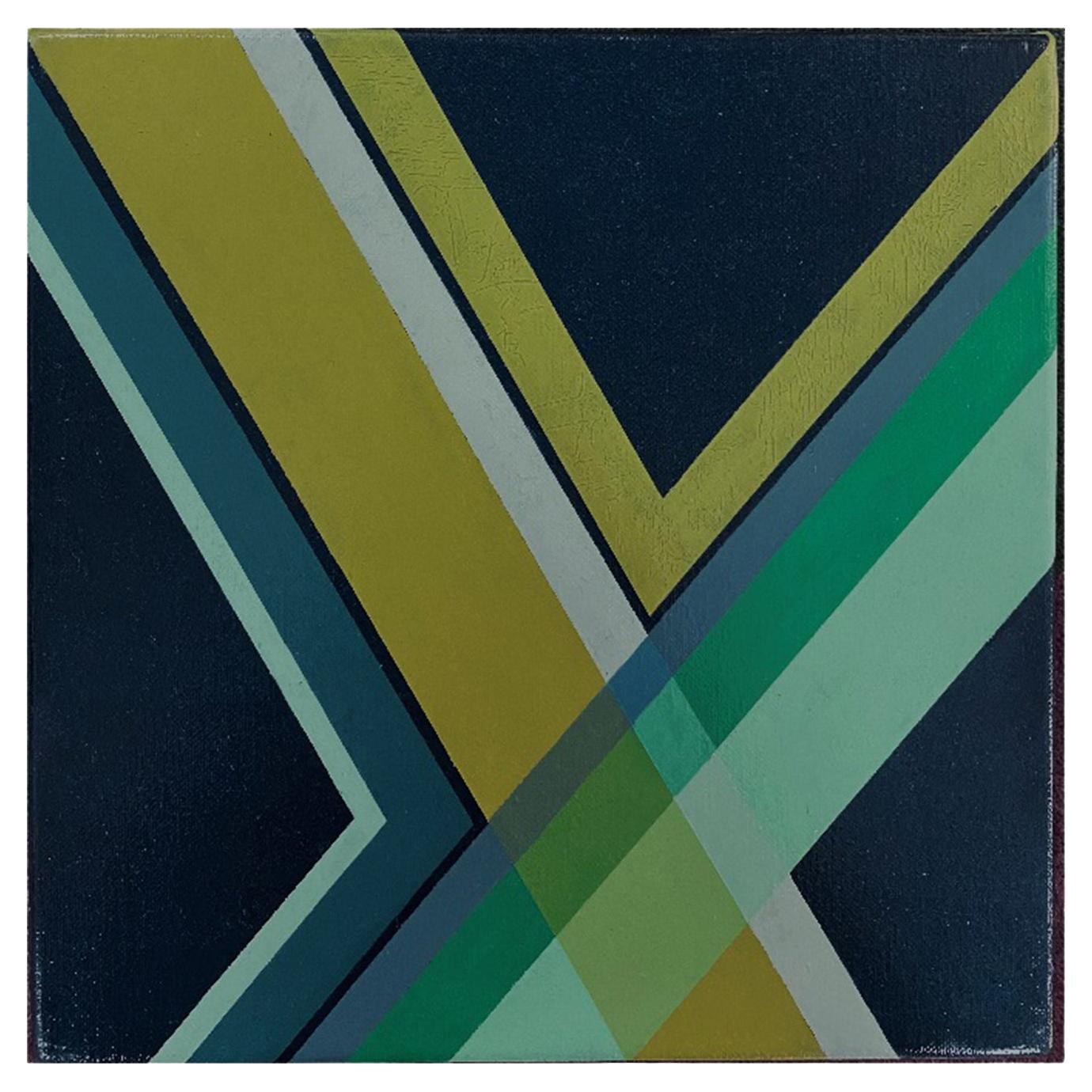  Painting "Composition Green" 2010 Geometric Modern Canvas by Cecilia Setterdahl