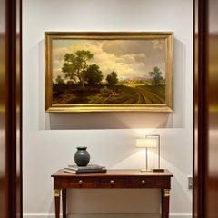 Painting “Countryside Road under Dramatic Sky”, signed A. Pick, 1881