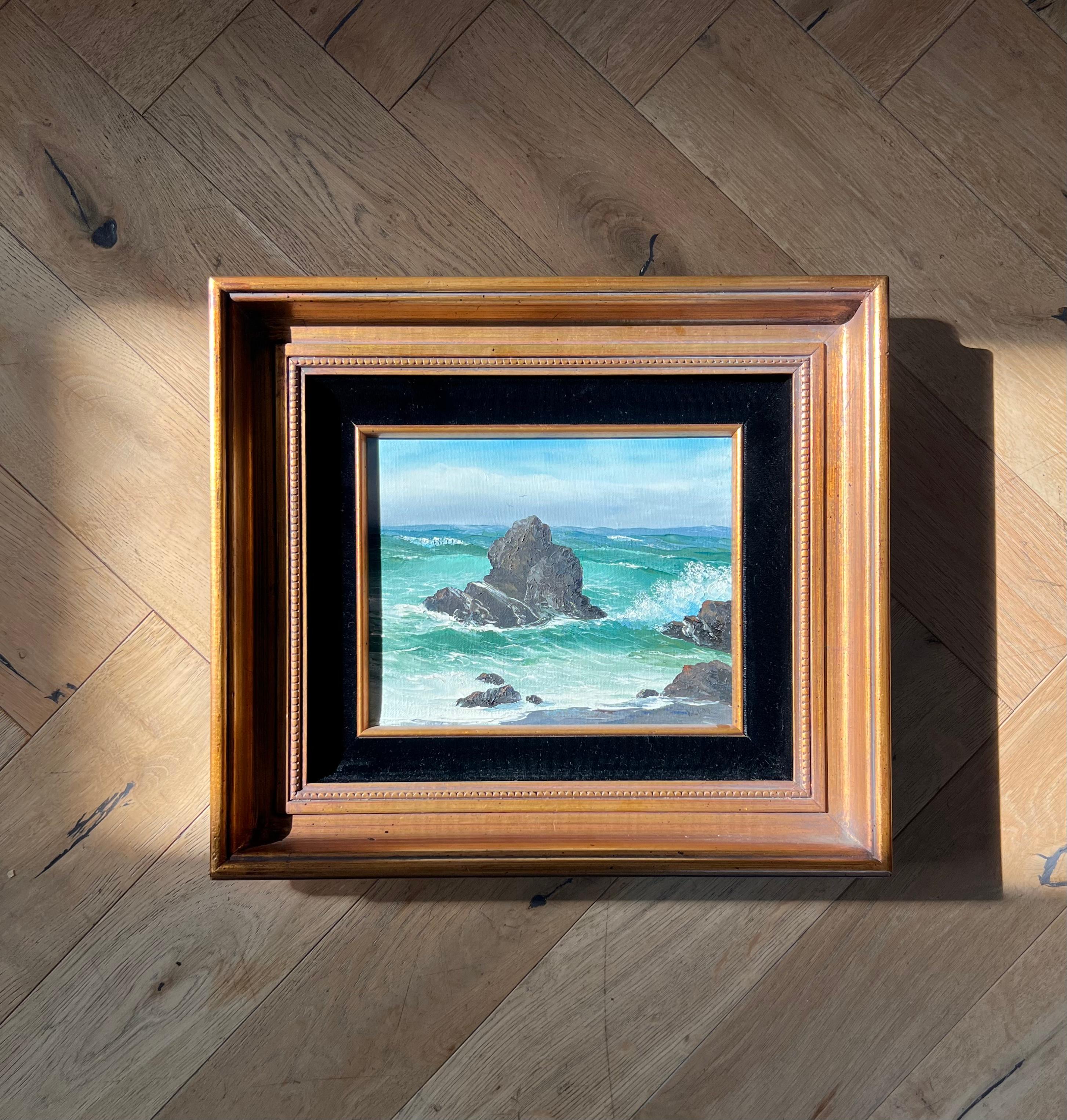 Painting « Crashing Waves » by Virginia Lynn, Oil on Canvas, 20th Century For Sale 11