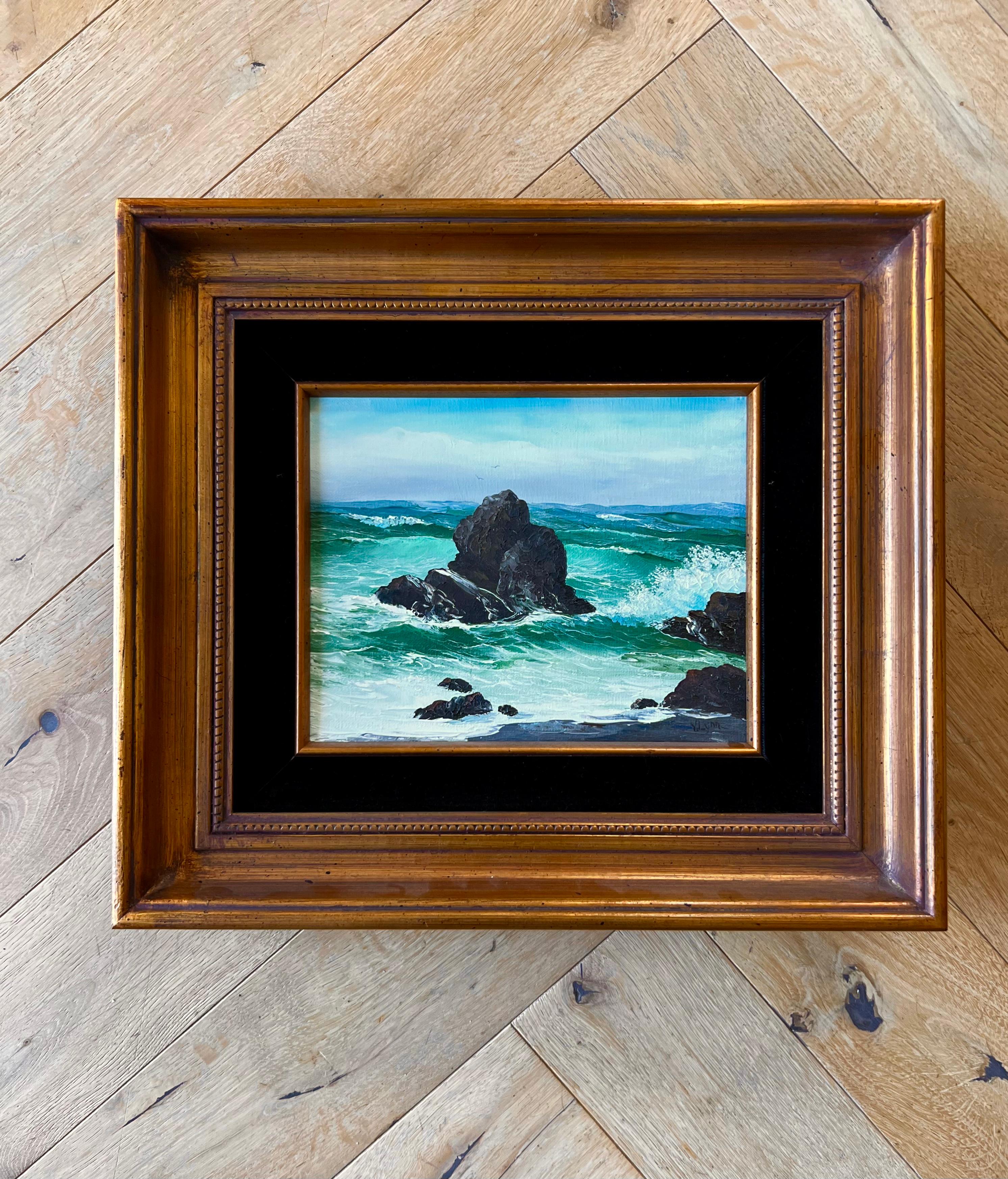 Painting « Crashing Waves » by Virginia Lynn, Oil on Canvas, 20th Century For Sale 12