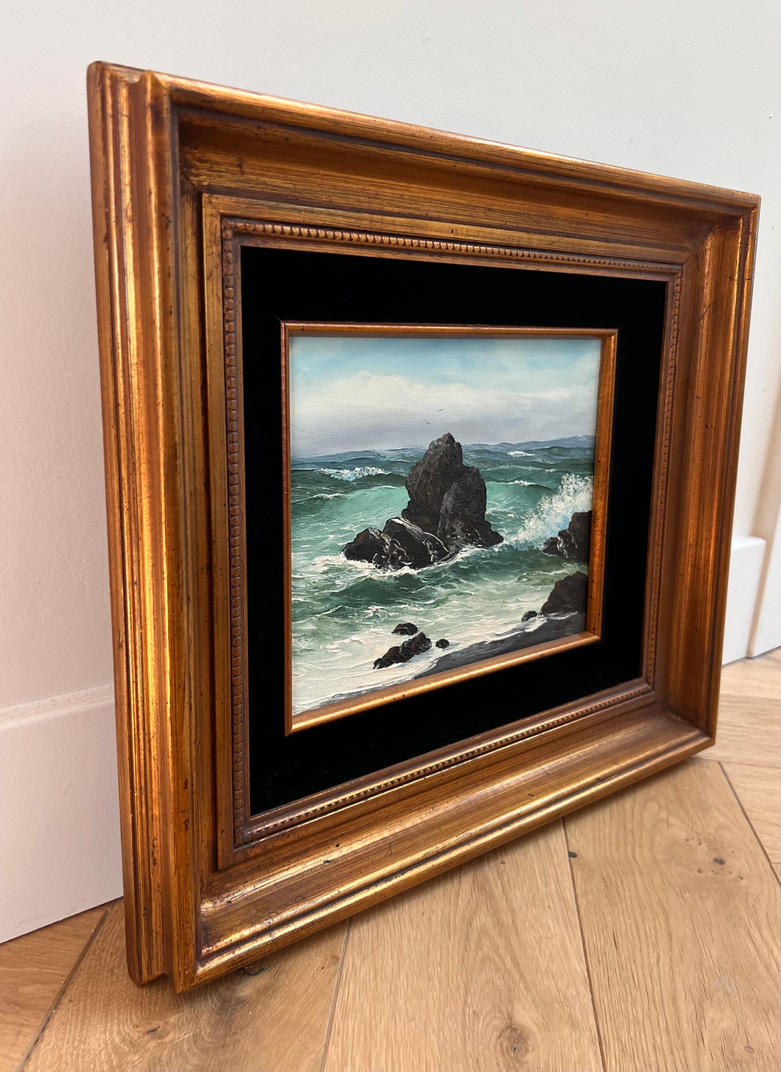 Painting « Crashing Waves » by Virginia Lynn, Oil on Canvas, 20th Century For Sale 1