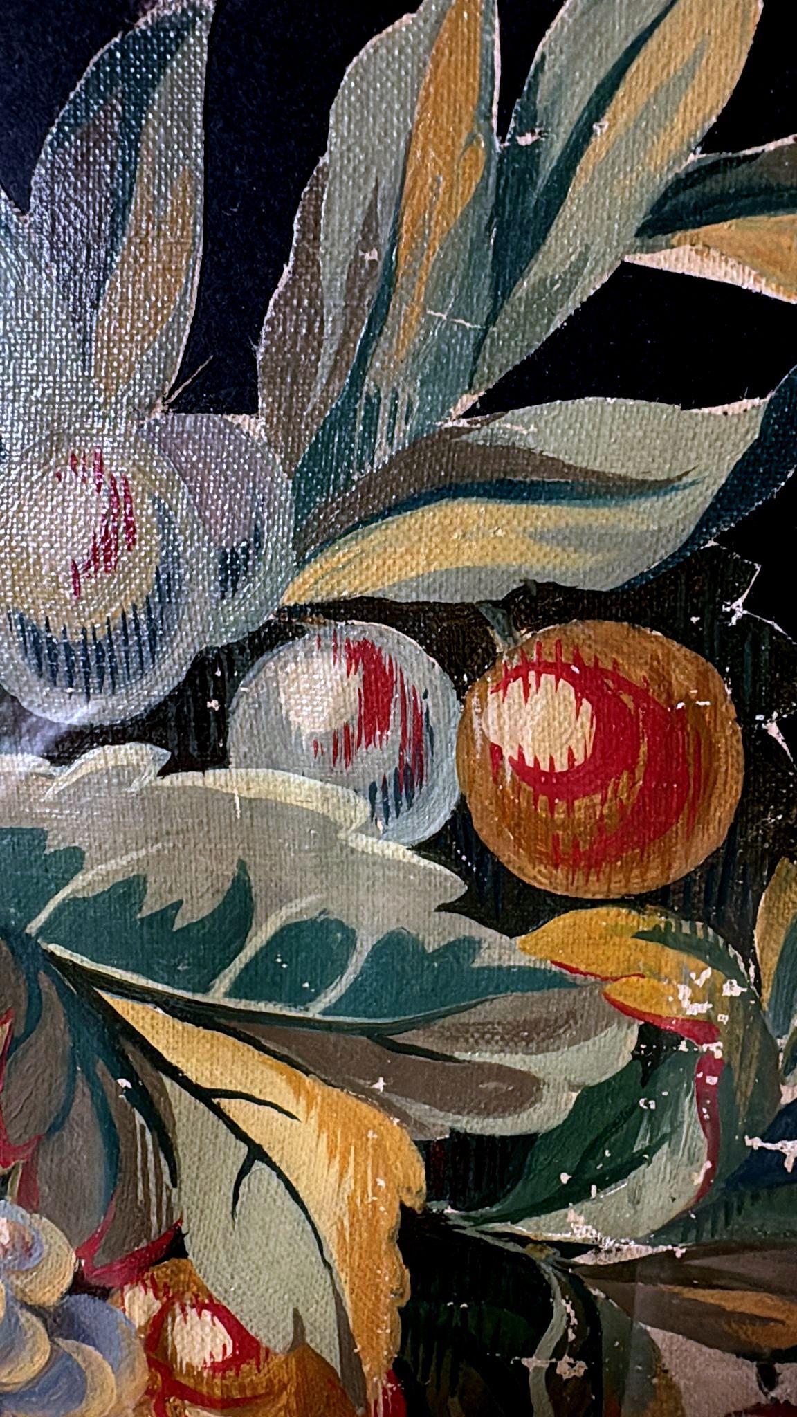 Painting Cutout Oil On Canvas Framed With Faux-Bamboo Wood -01 For Sale 6