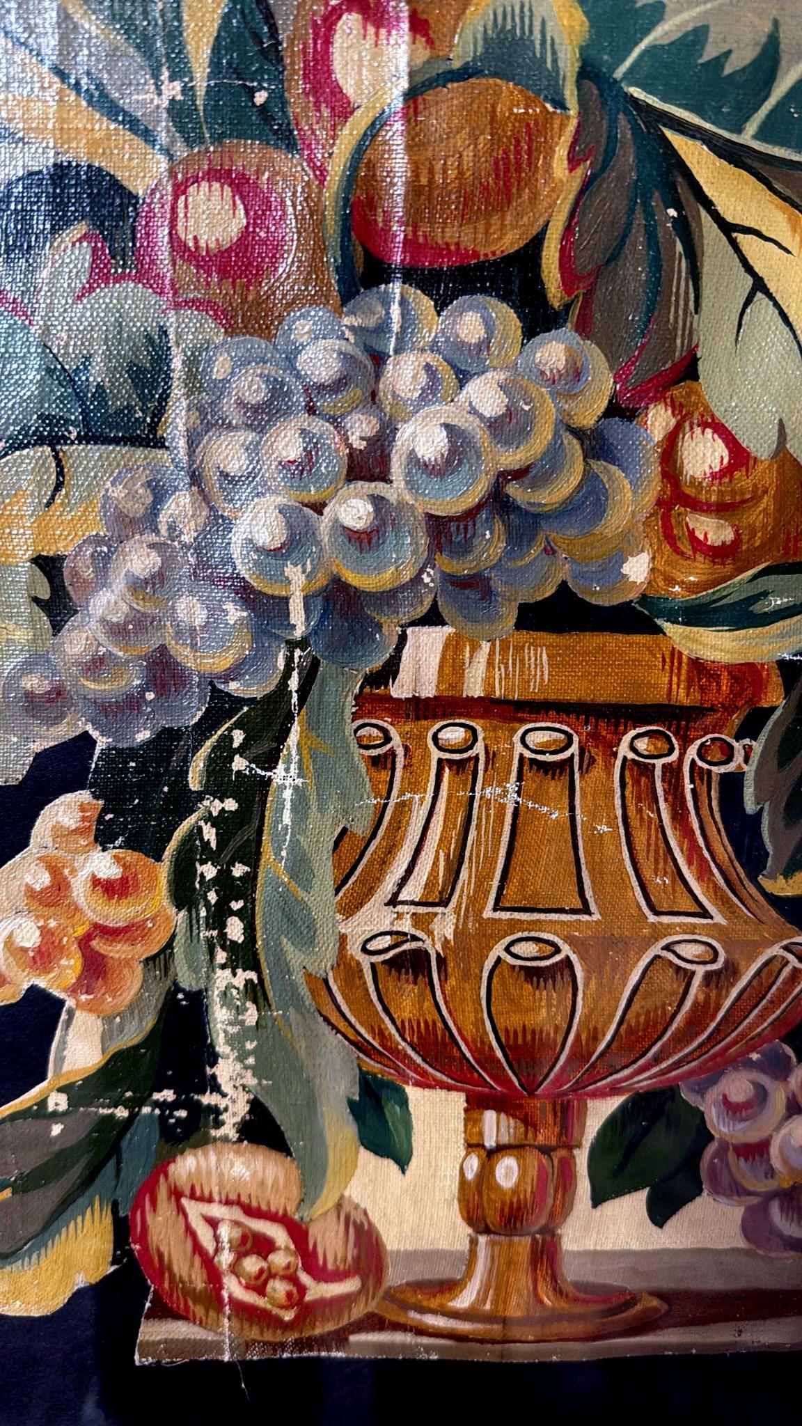 Painting Cutout Oil On Canvas Framed With Faux-Bamboo Wood -01 In Good Condition For Sale In Prato, Tuscany