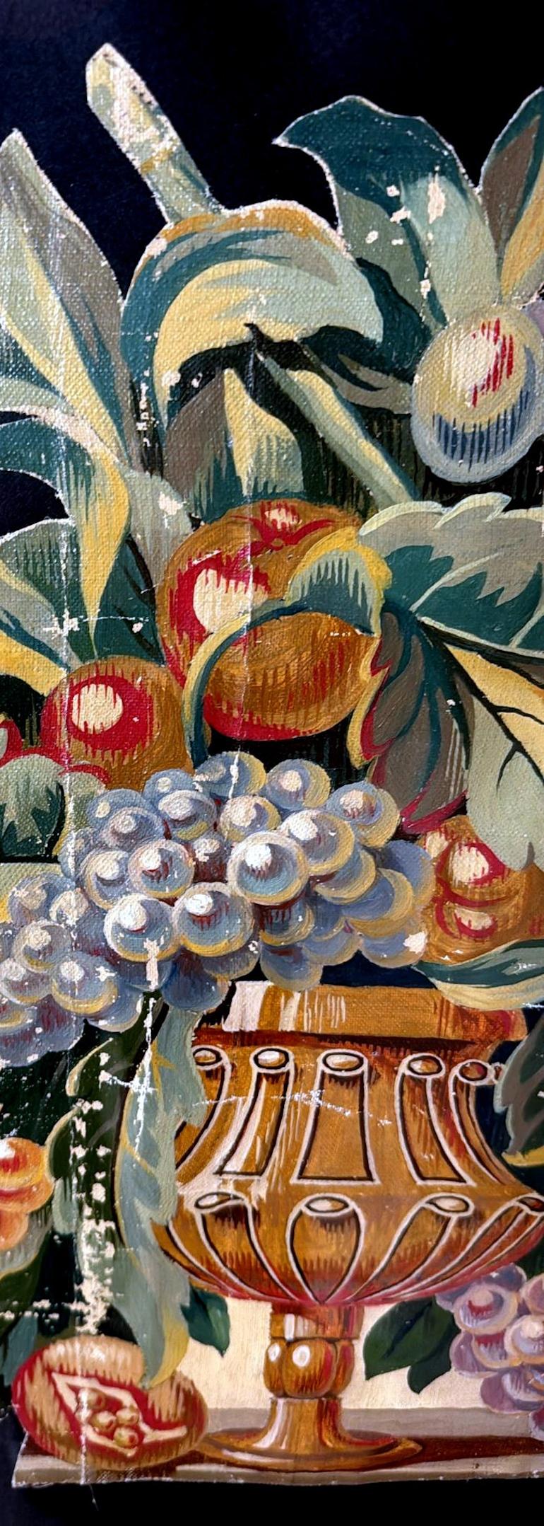 Painting Cutout Oil On Canvas Framed With Faux-Bamboo Wood -01 For Sale 2