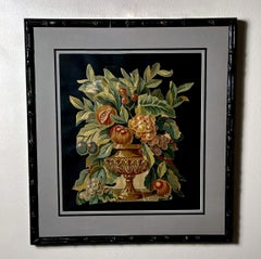 Painting Cutout Oil On Canvas Framed With Faux-Bamboo Wood -02