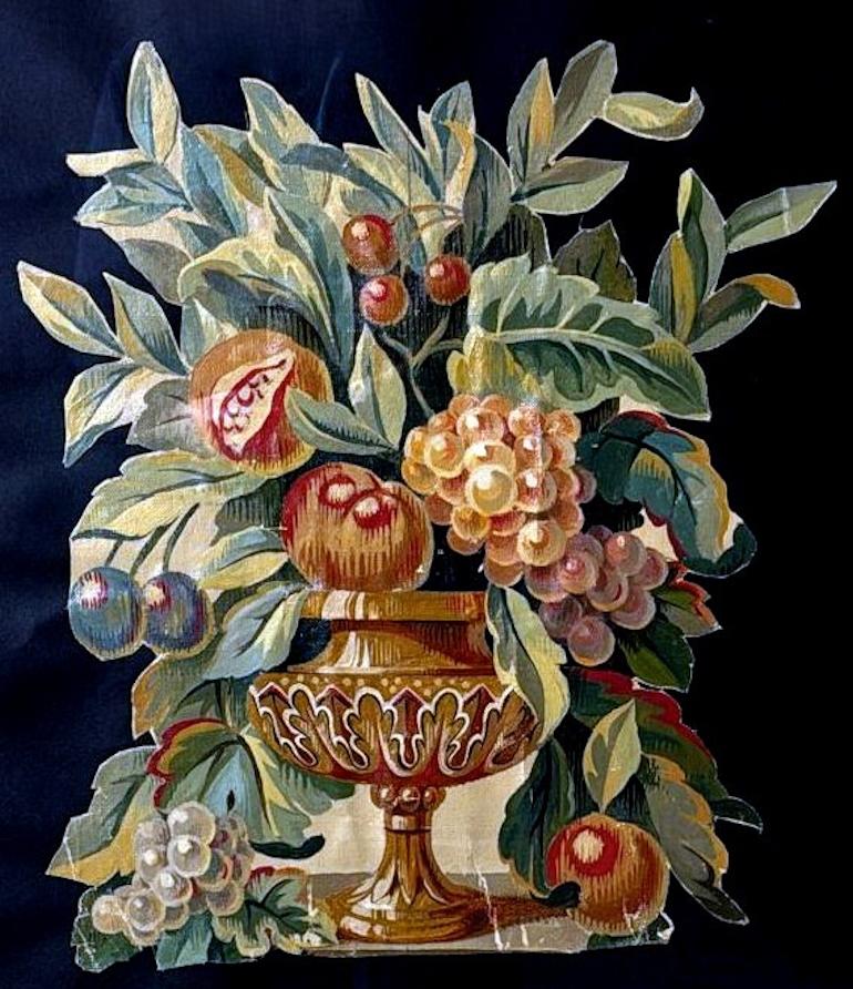 Hand-Crafted Painting Cutout Oil On Canvas Framed With Faux-Bamboo Wood -02 For Sale