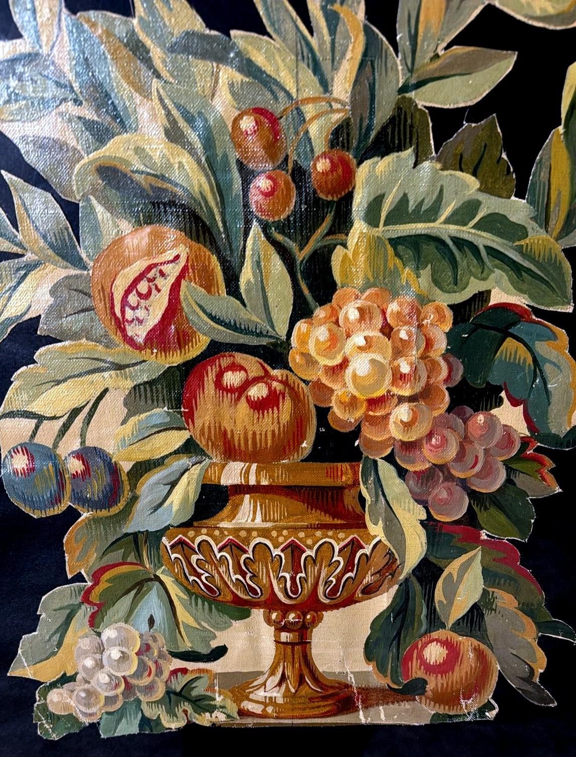 18th Century Painting Cutout Oil On Canvas Framed With Faux-Bamboo Wood -02 For Sale