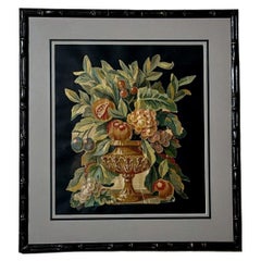 Peinture sur toile encadrée de faux bois de bambou -02