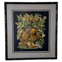 Painting Cutout Oil On Canvas Framed With Faux-Bamboo Wood -03