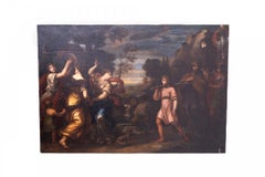 Peinture « David conquérant une lièvre », école de Pietro da Cortona 1596-1669