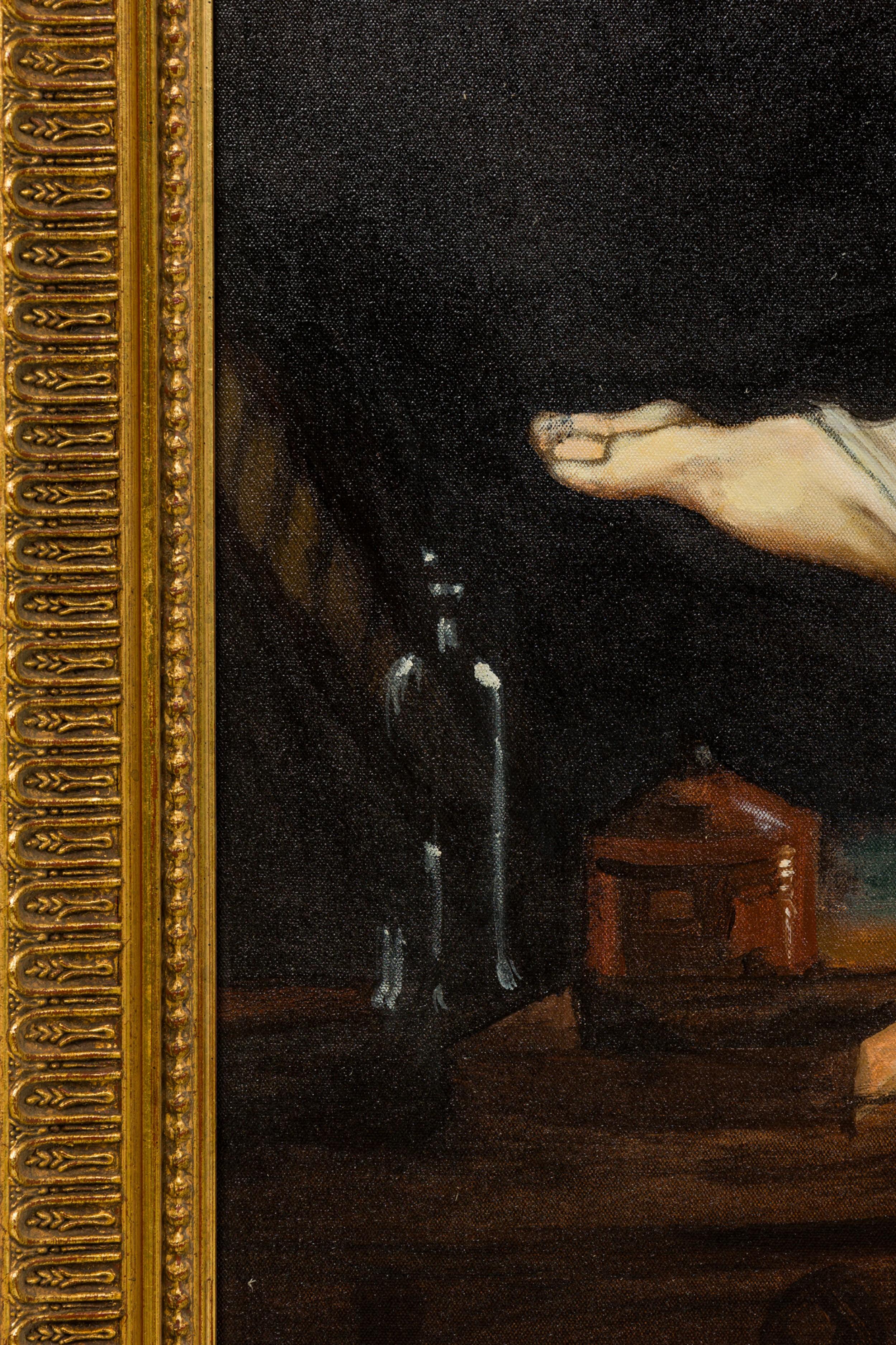 American Painting Depicting Devil and Sleeping Woman For Sale