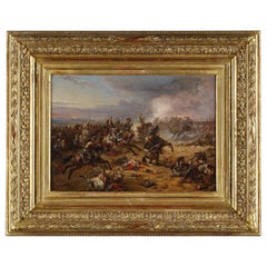 Painting depicting French Cuirassiers at Waterloo, by Eugène Charpentier