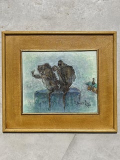 Painting Depicting Monkeys, Oil on Canvas, France, 20th Century