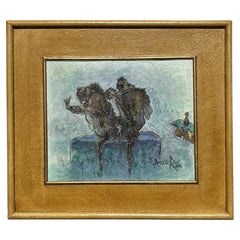 Painting Depicting Monkeys, Oil on Canvas, France, 20th Century