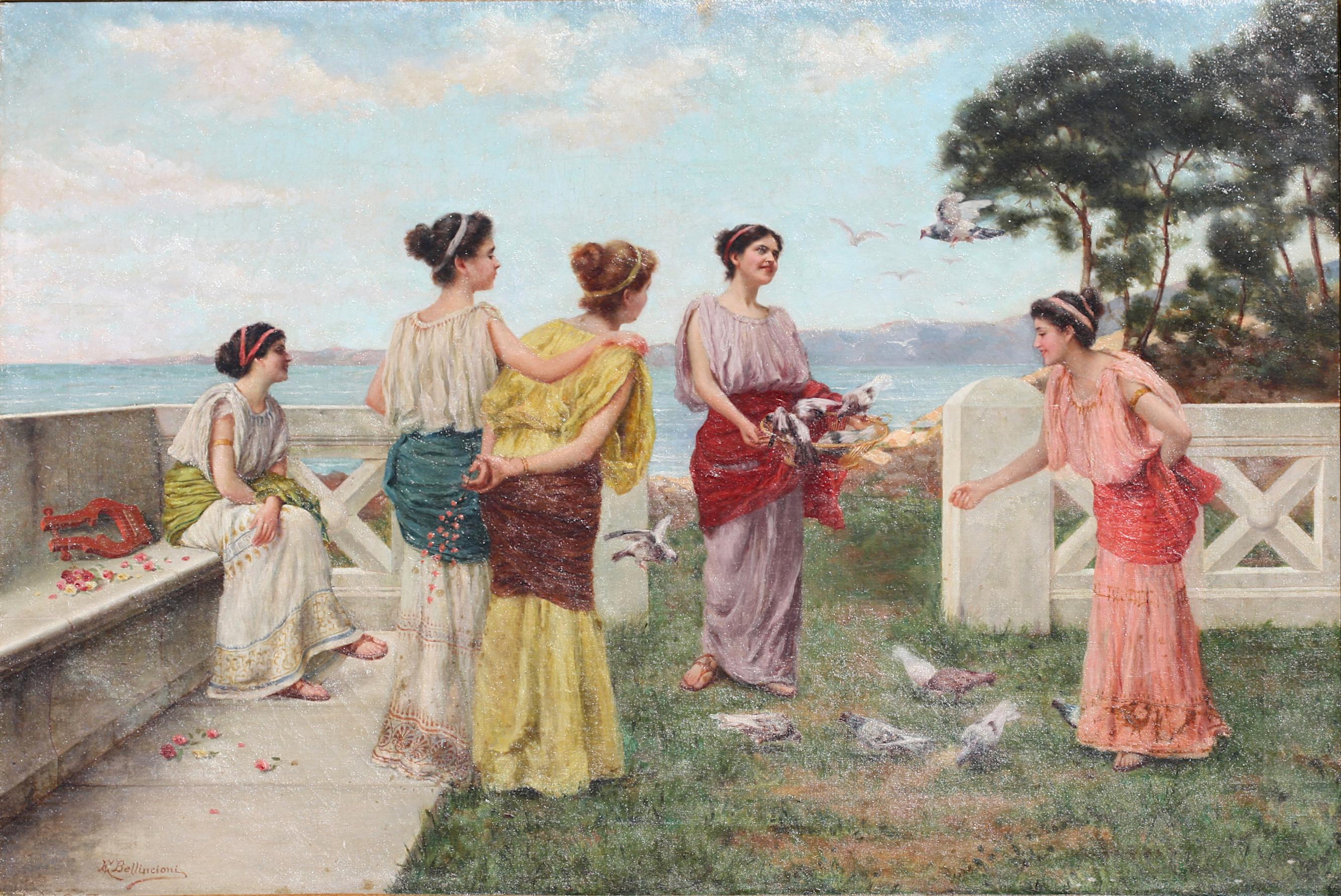 Pittura; A.C. (?) Bellincioni, (Scuola italiana, XIX secolo) In condizioni discrete in vendita a West Palm Beach, FL