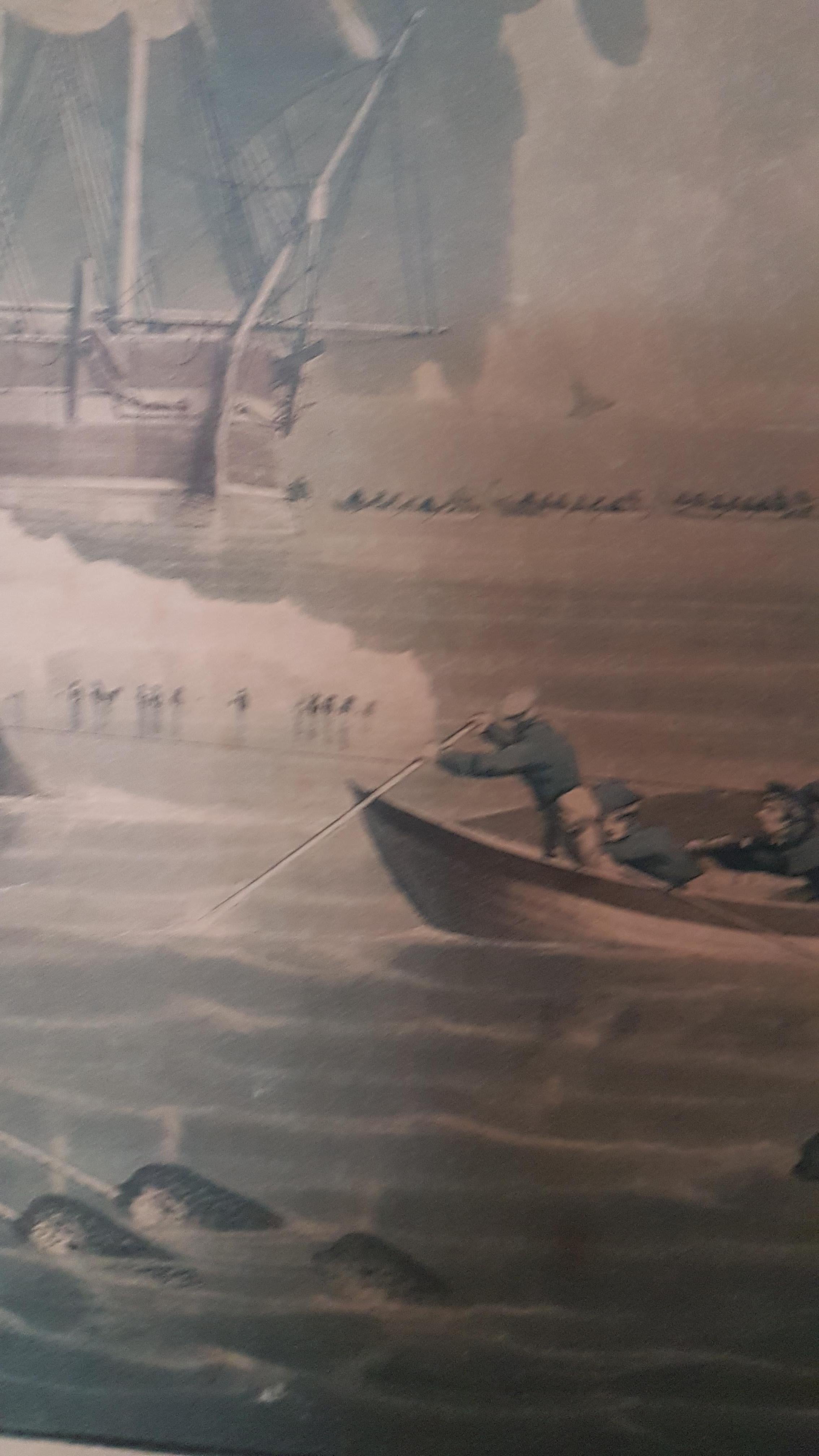 Painting Engraving by W.J.Huggins, Northern Whale Fishery, 1829 5