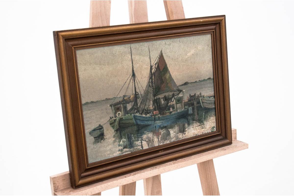 Dimensions:

Frame: height 30 cm / width 42 cm

Painting: height 23 cm / width 35 cm.
