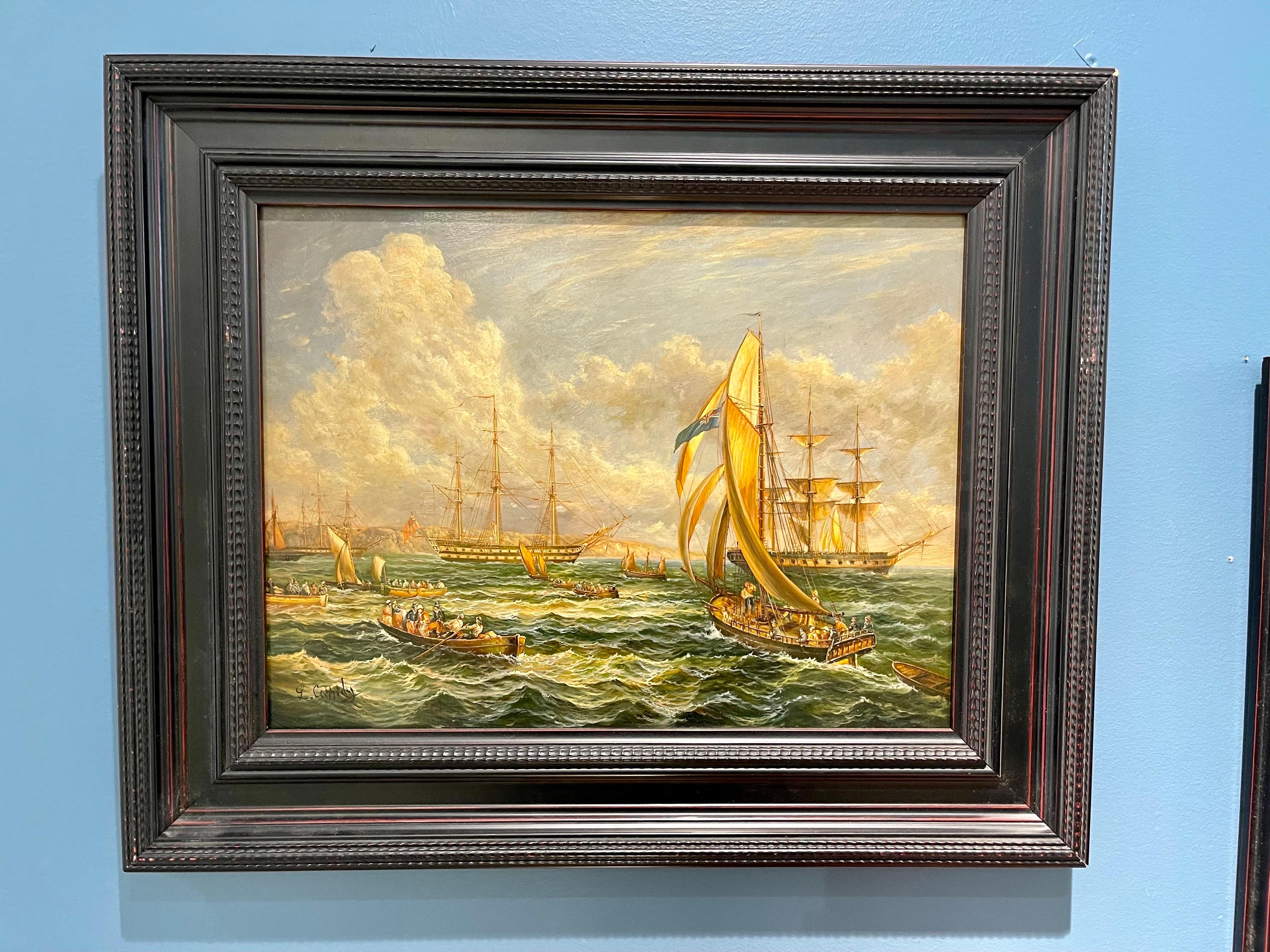 Elegant signed L. Cassidy oil on board framed. Artist signature is at bottom.
Gorgeous colors throughout. Dimensions below include frame. The dimensions of just the painting are 16