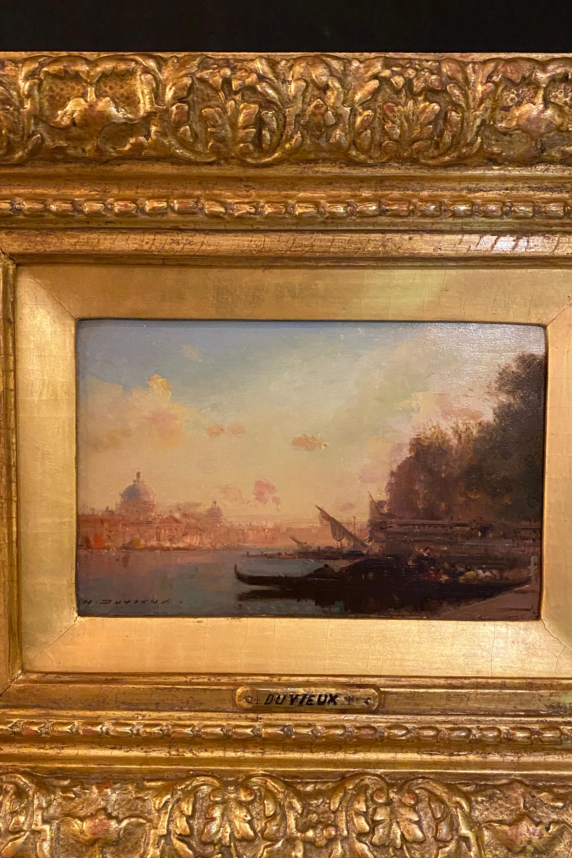 View of Santa Maria della Salute from the Palazzo Reale in Venice. Oil on canvas. The frame was professionally re-gilded/restored through us.


 