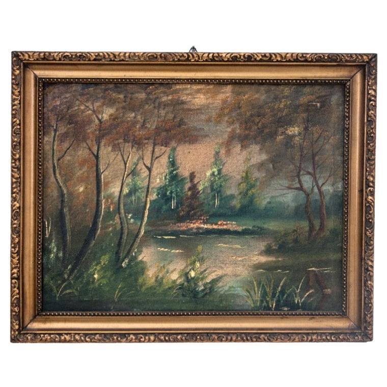Gemälde „ Wald“ aus dem frühen XX. Jahrhundert