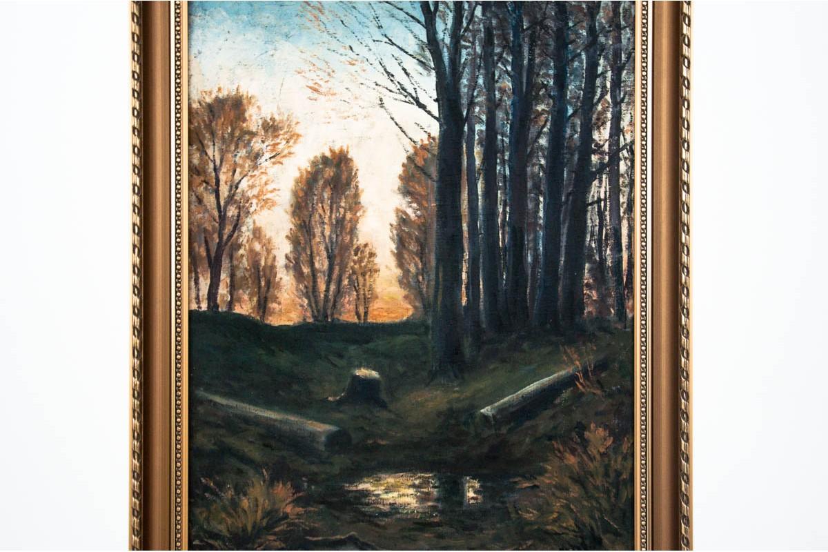 Danois Peinture « Forest », huile sur toile, milieu de siècle XXe siècle en vente