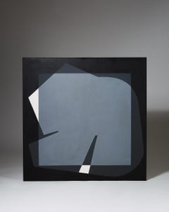 Abstract Geometric Painting 'Fra Coma til Egba' by Kai Führer, Denmark, 1977