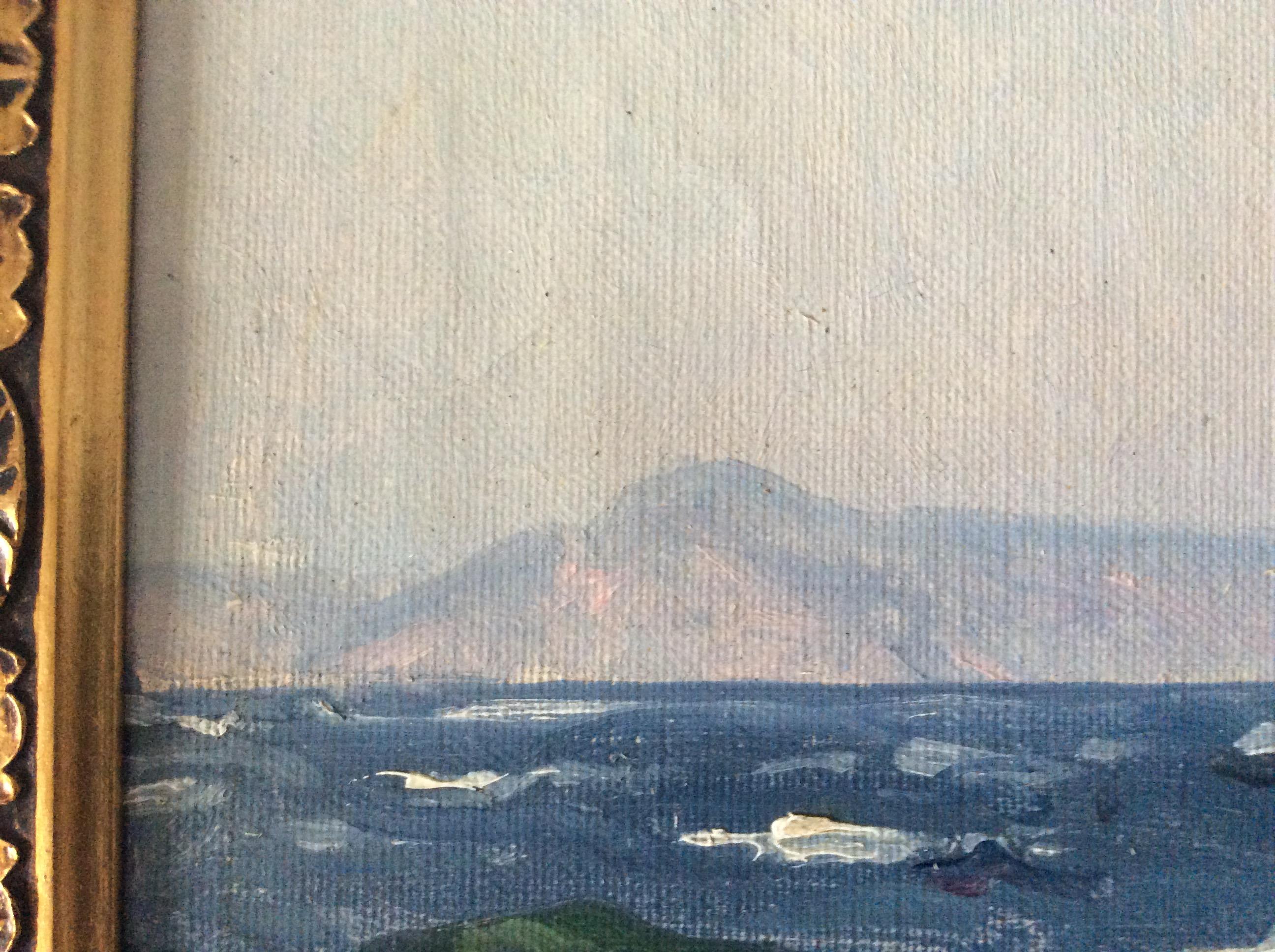 Hand-Painted Painting Frederik Winther, Cap Finisterre Spain For Sale