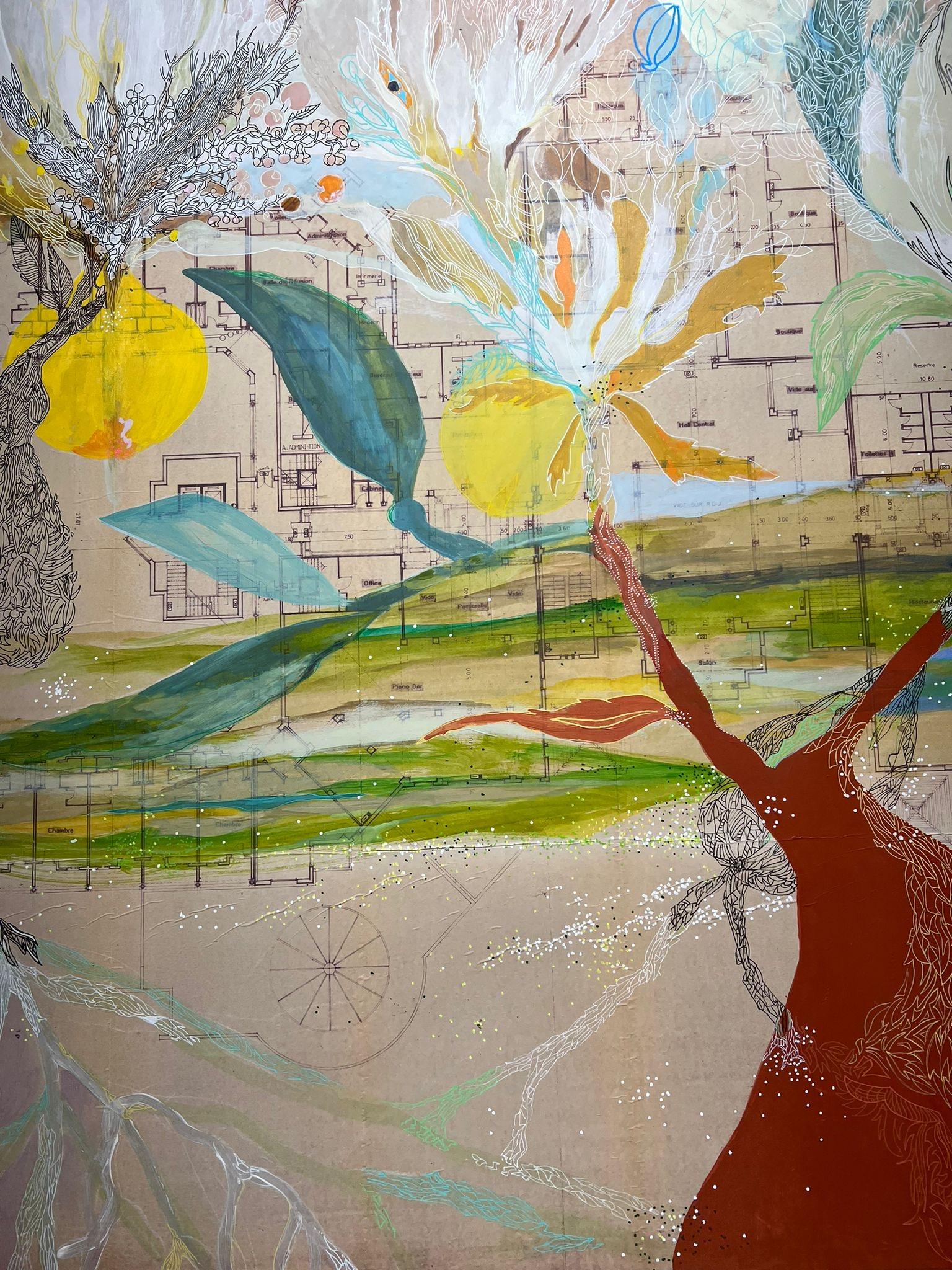 Painting :Germinal In Excellent Condition For Sale In Nice, FR