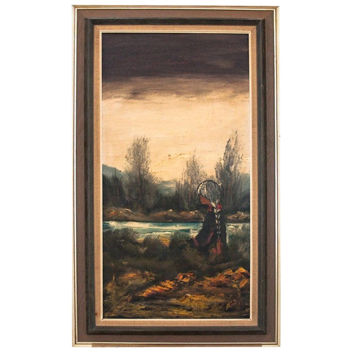 Peinture « Girl by the River » (Fille par la rivière), Erik Madsen en vente