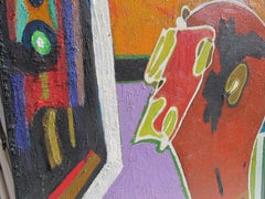 Painting "Homme De Profil Sur Fond Coloré" by Pierre Courtens