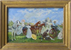 Painting - Horse-Drawn Carriage Ride - 19th Century