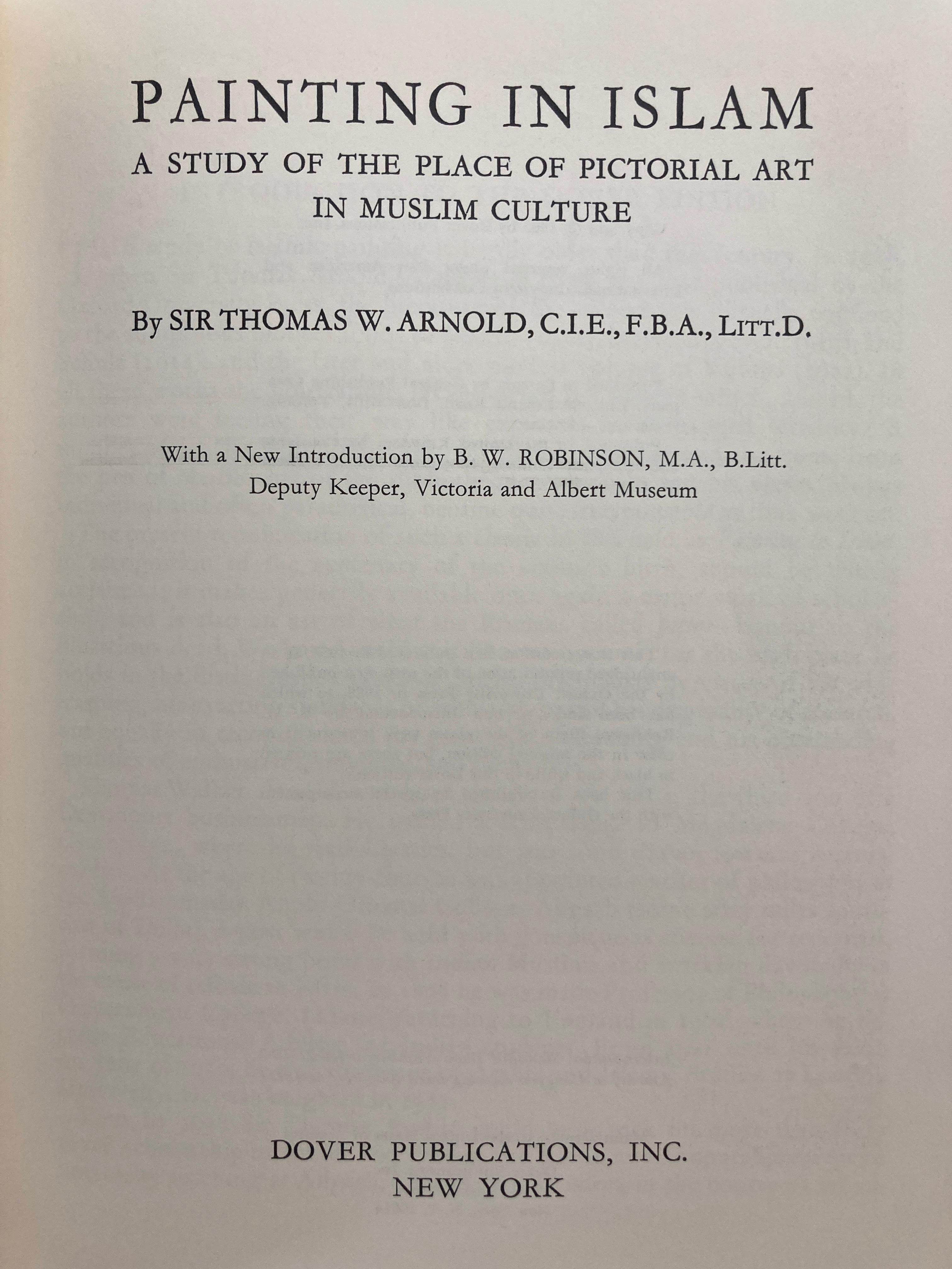 Gemälde im Islam von Sir Thomas W. Arnold, Buch 1965 (Englisch) im Angebot