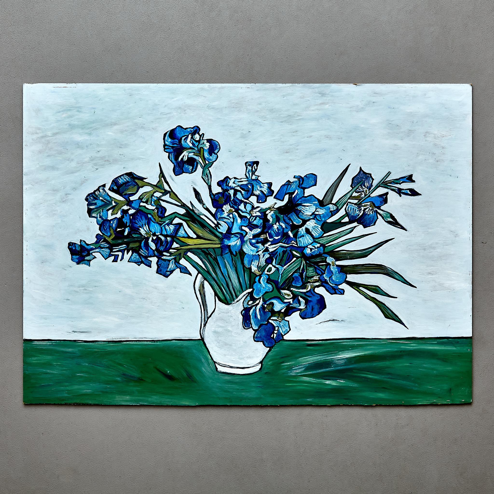Peindre à la manière de Van Gogh.  Fabriqué en France par un auteur inconnu, vers 2000. Médias mixtes.  En état d'origine avec une usure mineure conforme à l'âge et à l'utilisation, préservant une belle patine.  Dimensions :  D 0,1 cm x L 50 cm x H
