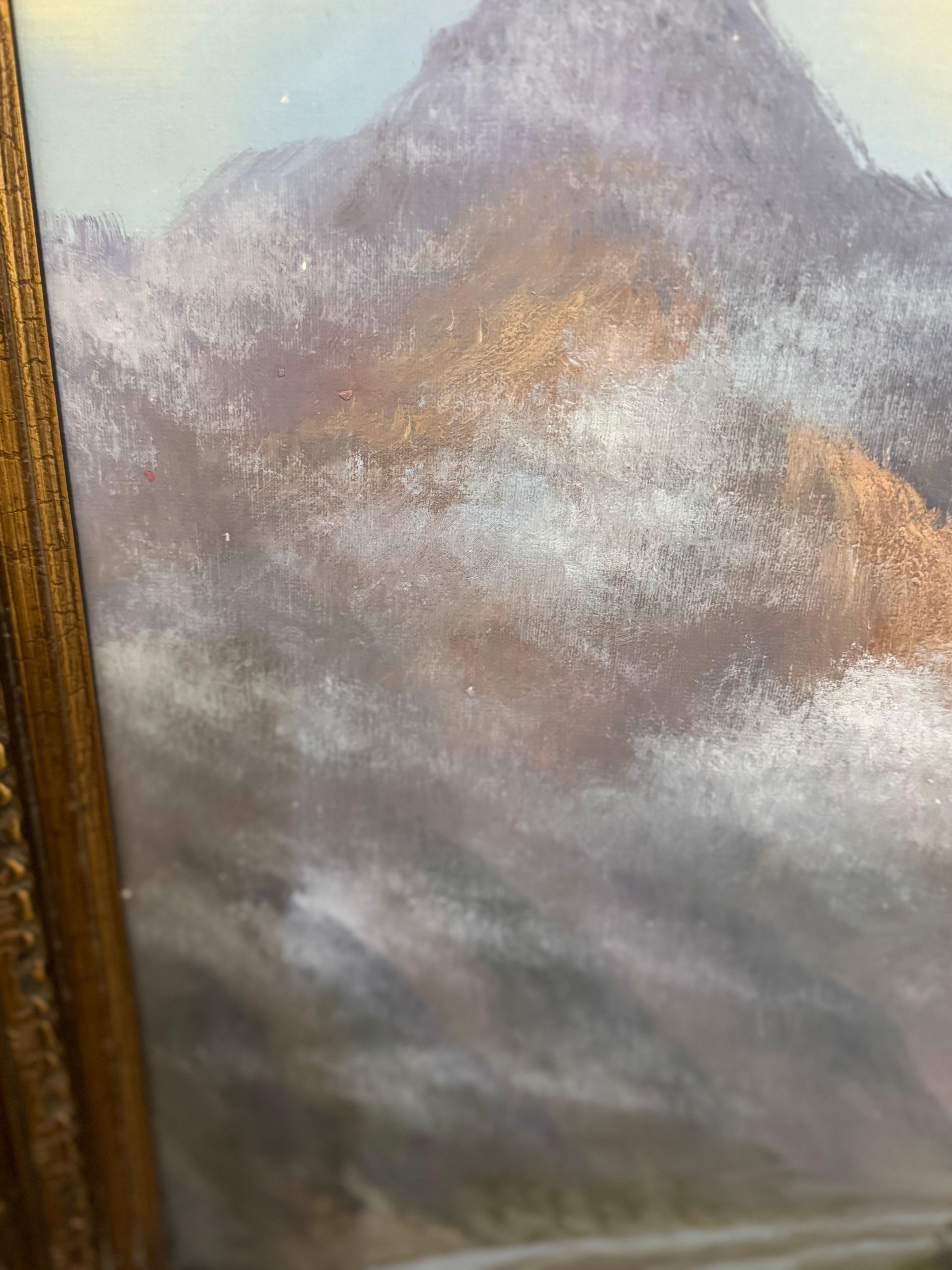 Pintura inspirada en Thomas Kinkade título cabaña dulce 111 en venta 2