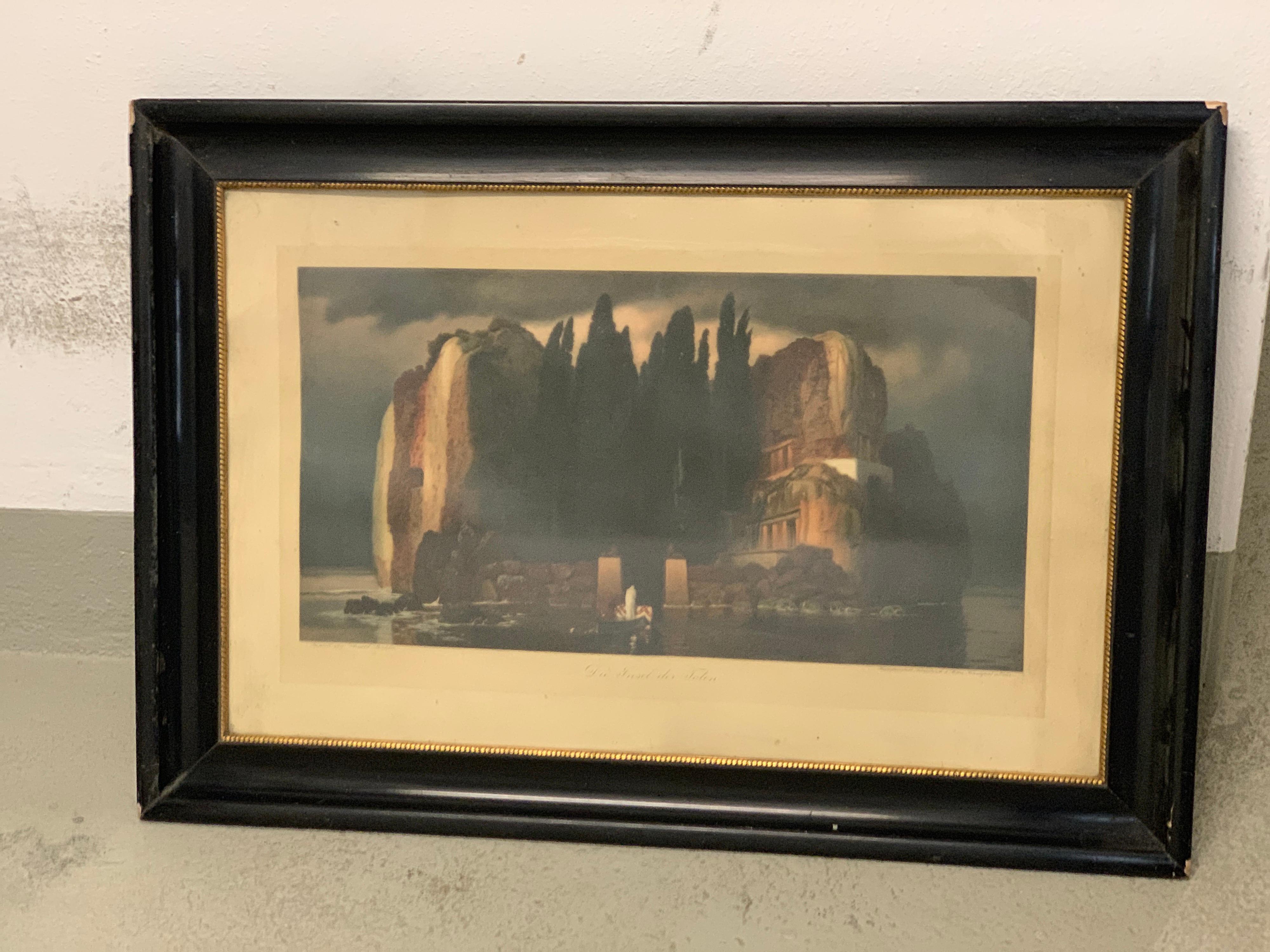 Gemälde Isle of the Dead , Arnold Bocklin „Toteninsel“ von Fr. Vogel, gez. (Deutsch)