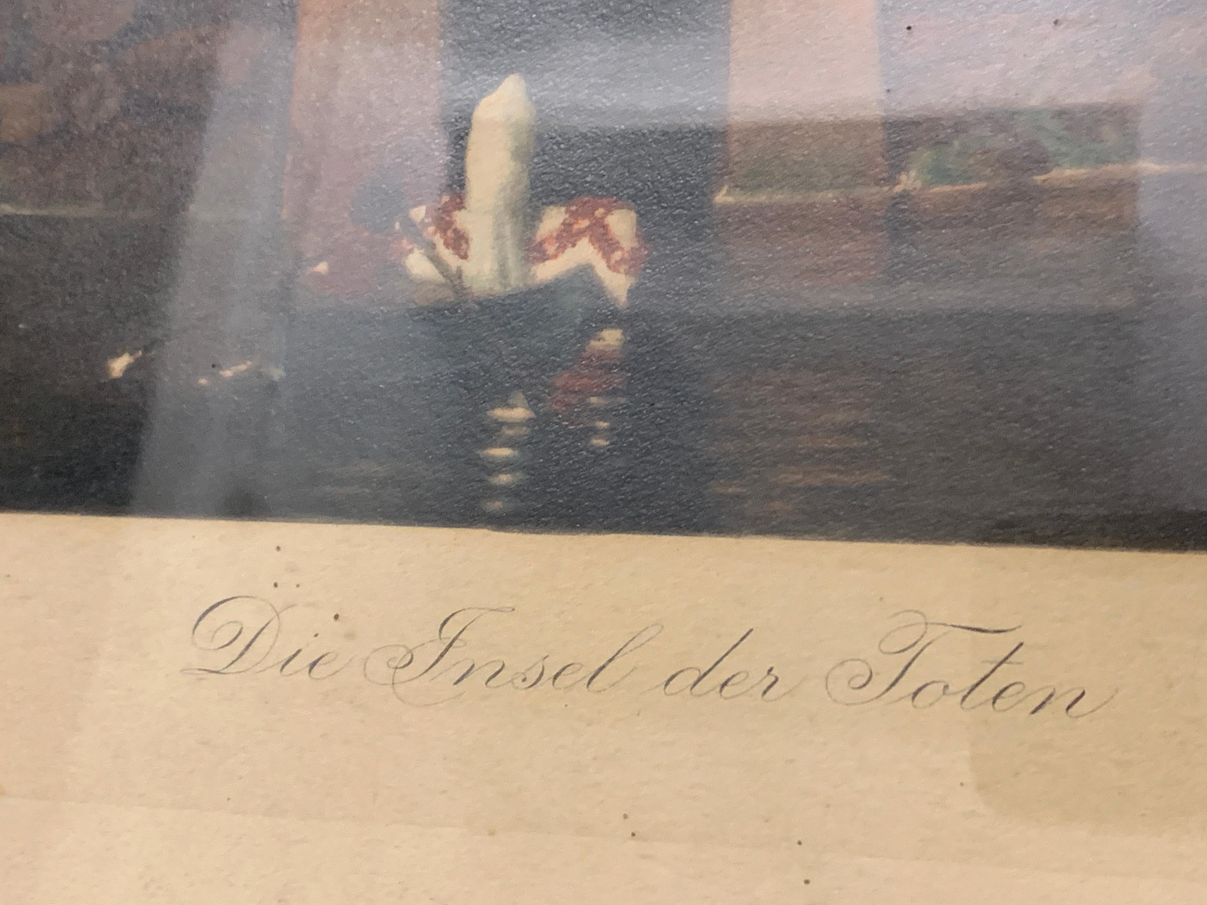 Gemälde Isle of the Dead , Arnold Bocklin „Toteninsel“ von Fr. Vogel, gez. (Papier)