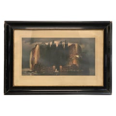 Painting Isle of the Dead , Arnold Bocklin "Toteninsel" by Fr. Vogel, Signed 