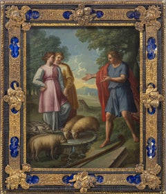 Painting - Italian School - 'Moses at the Well of Midian' - 17th Century