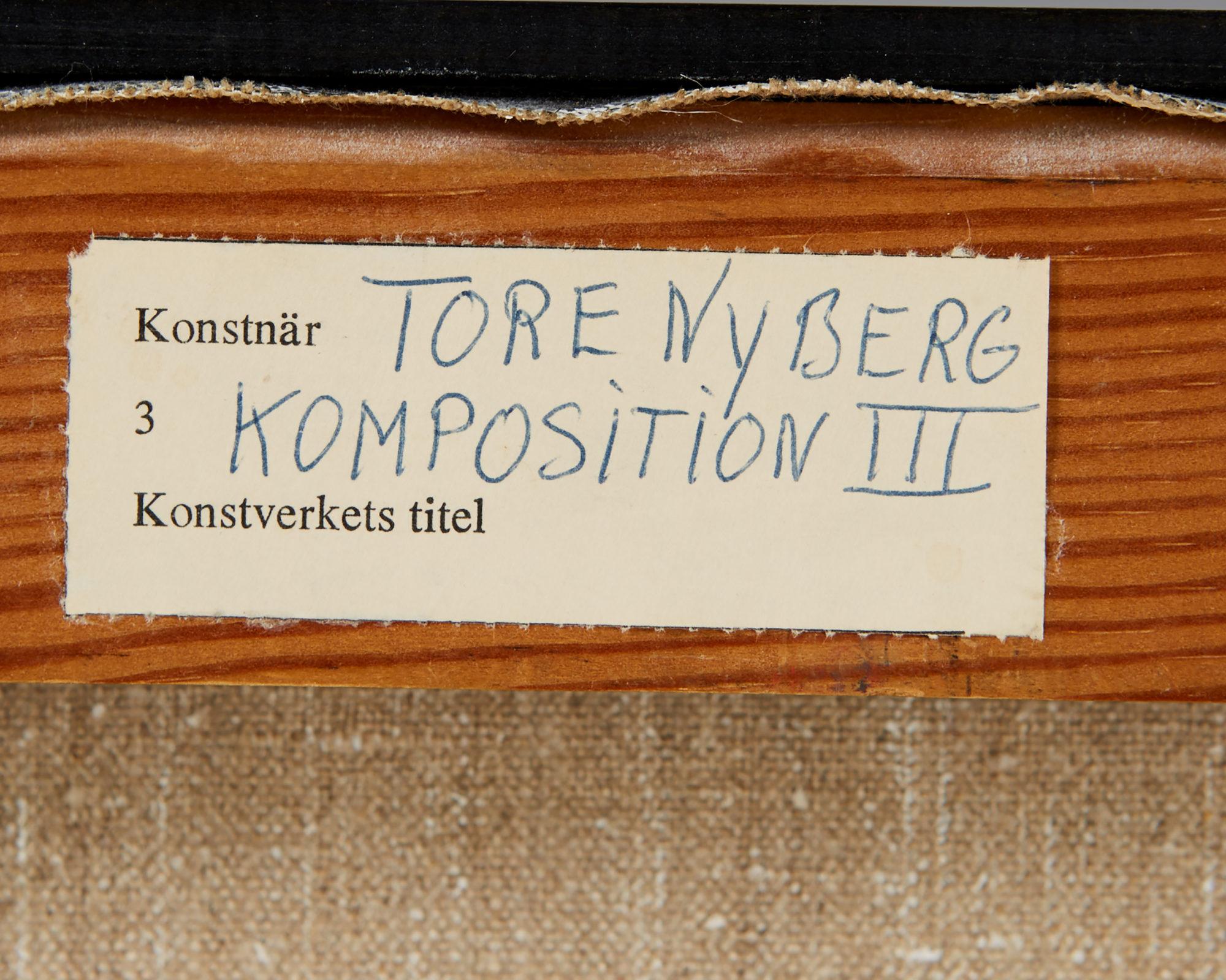 Mid-20th Century Painting ‘Komposition III’ by Tore Nyberg, Sweden, 1960s For Sale