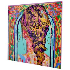 Gemälde La Tresse Frédérique Tristant Frankreich 2024 Mischtechnik.