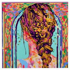 Pintura La Tresse Frédérique Tristant Francia 2024 Técnica mixta.