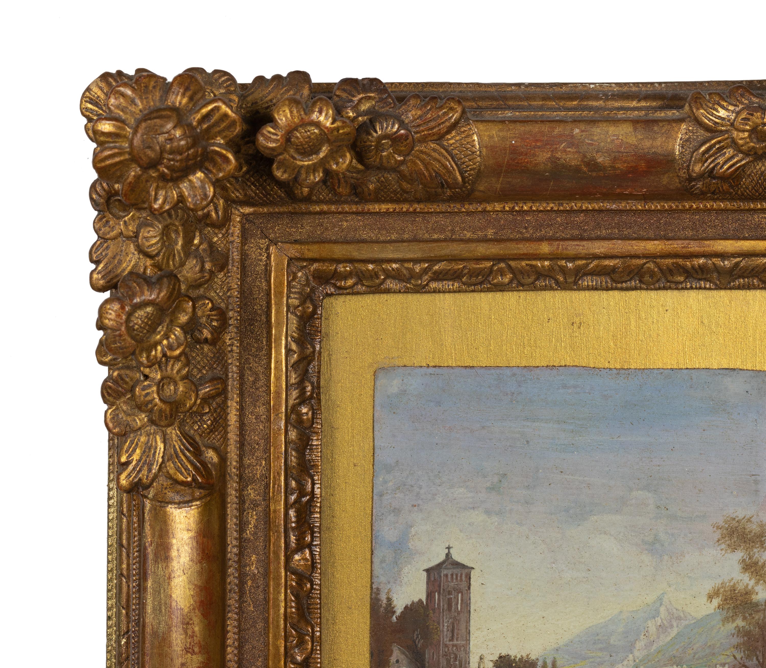 Oiled Painting Lake Garda Italian School 18th Century For Sale