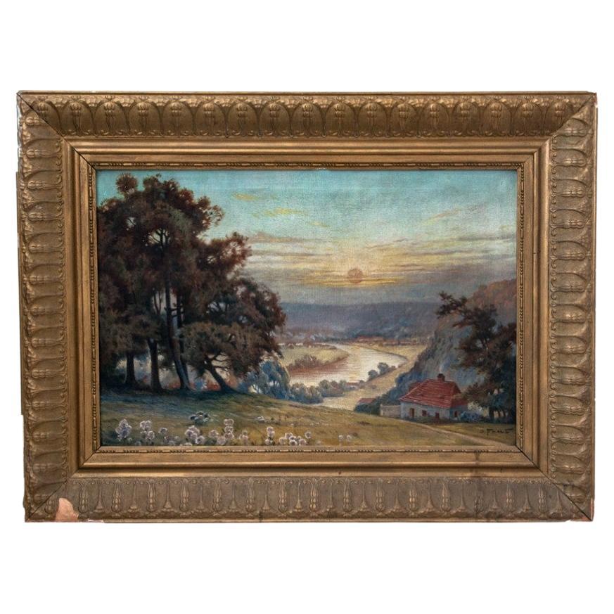 Painting "Landscape" Scandinavia early XX century For Sale