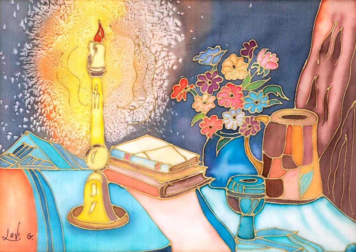 Autre Peinture Groupe Lavi Nature morte - Shabbat Shalom - XXème siècle en vente