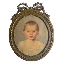 Antique 19th century portrait of baby / young child