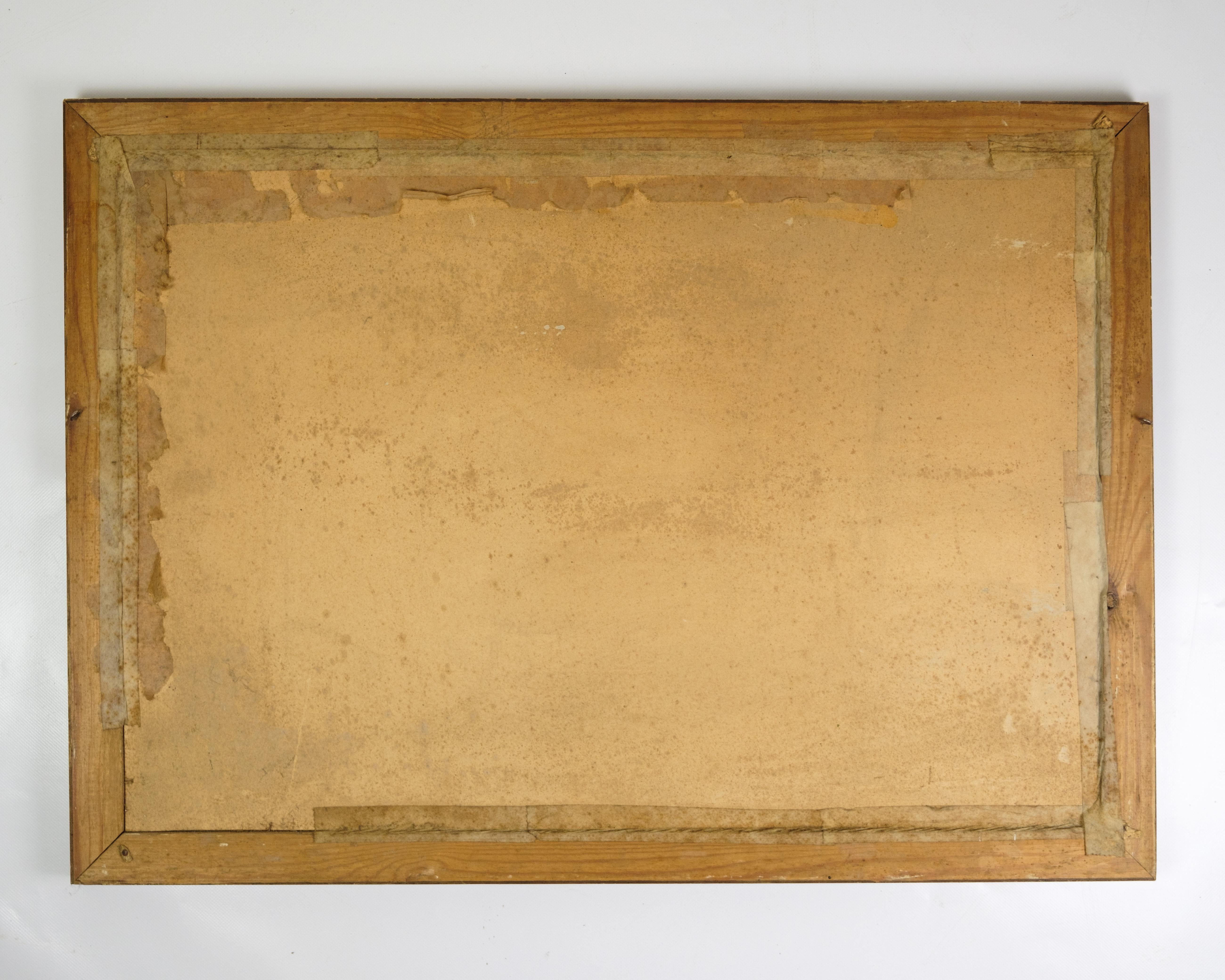 Mid-20th Century Painting Made On Canvas With Gilded Frame From 1960s For Sale
