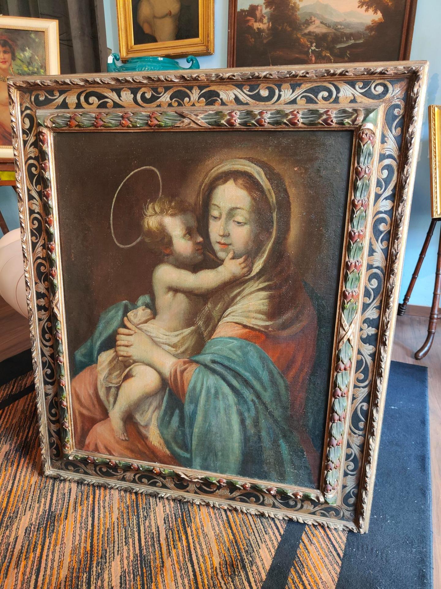 Gemälde, Madonna mit Kind, Zeitgenössisch: 18. Jahrhundert im Zustand „Gut“ im Angebot in Alba, IT