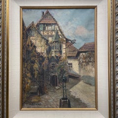 Painting Medieval German Fortress Castle Wartburg Martin Luther, Albert Blaetter